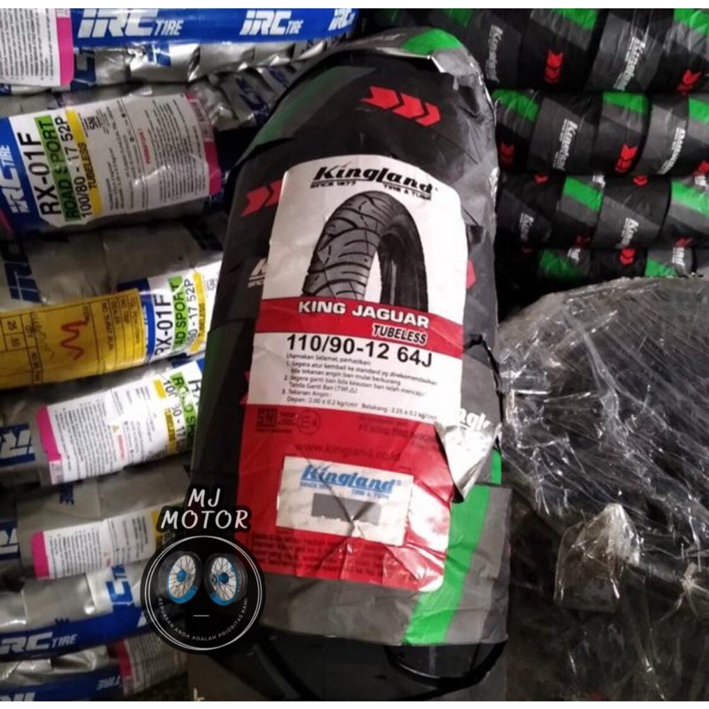 Ban Luar Kingland 110/90 Ring 12 Type King Jaguar Ban Belakang Motor Scoopy Tubeless