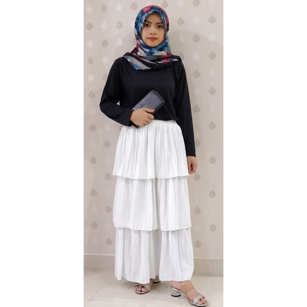 ROK PANJANG LIPIT 3 TINGKAT PLISKET GL FASHION