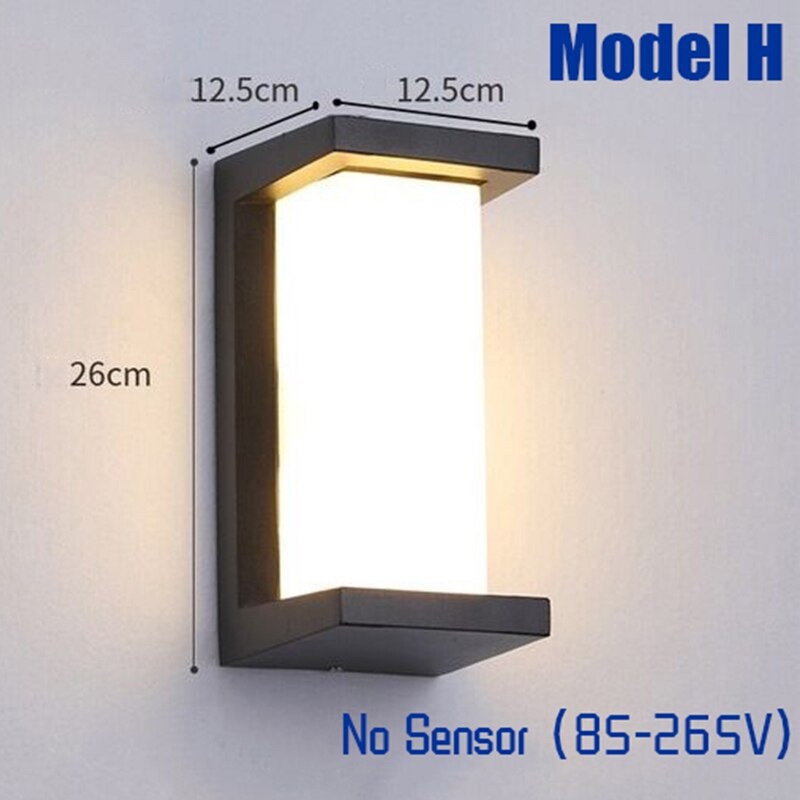 Lampu LED Outdoor Wall Light 18W 26cm Warm White Model H - OWL05H - Black