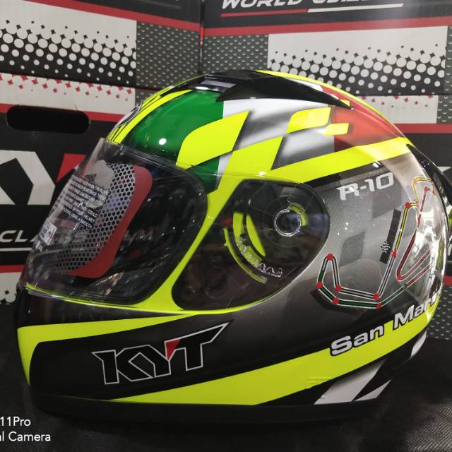 HELM KYT R10 MOTIF #SAN MARINO-YELLOW FLUO/BLACK