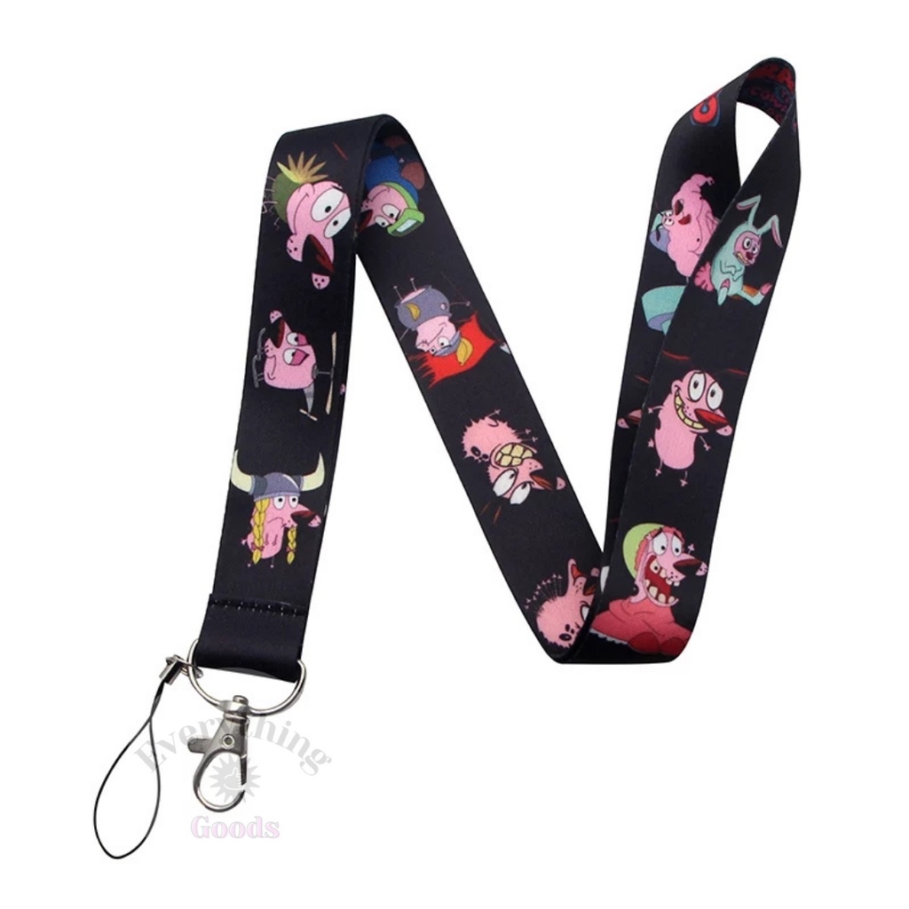 

Everything Goods - LY0000026 Courage the Cowardly Dog Black Tali Lanyard Name Tag Lucu