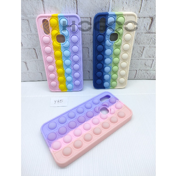 HOGOO CASE POP IT SILICONE VIVO FOR Y51 2020 Y51S Y85 Y53S Y66 Y67 - CASE PENGHILANG STRESS PUSH IT BUBBLE CASE RAINBOW