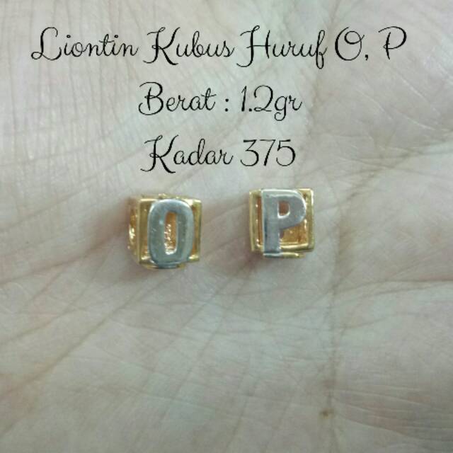 LIONTIN EMAS KUBUS HURUF KADAR 375