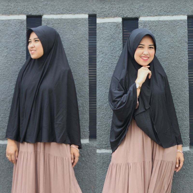 Kerudung Instan Jersey Jumbo Aisyah M, L, XL, XXL , Jilbab Jersey Khimar Jumbo Bergo