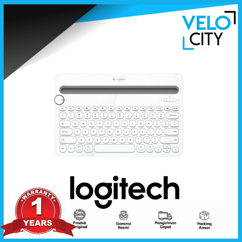 Keyboard Wireless Logitech K480 Multi Device - White