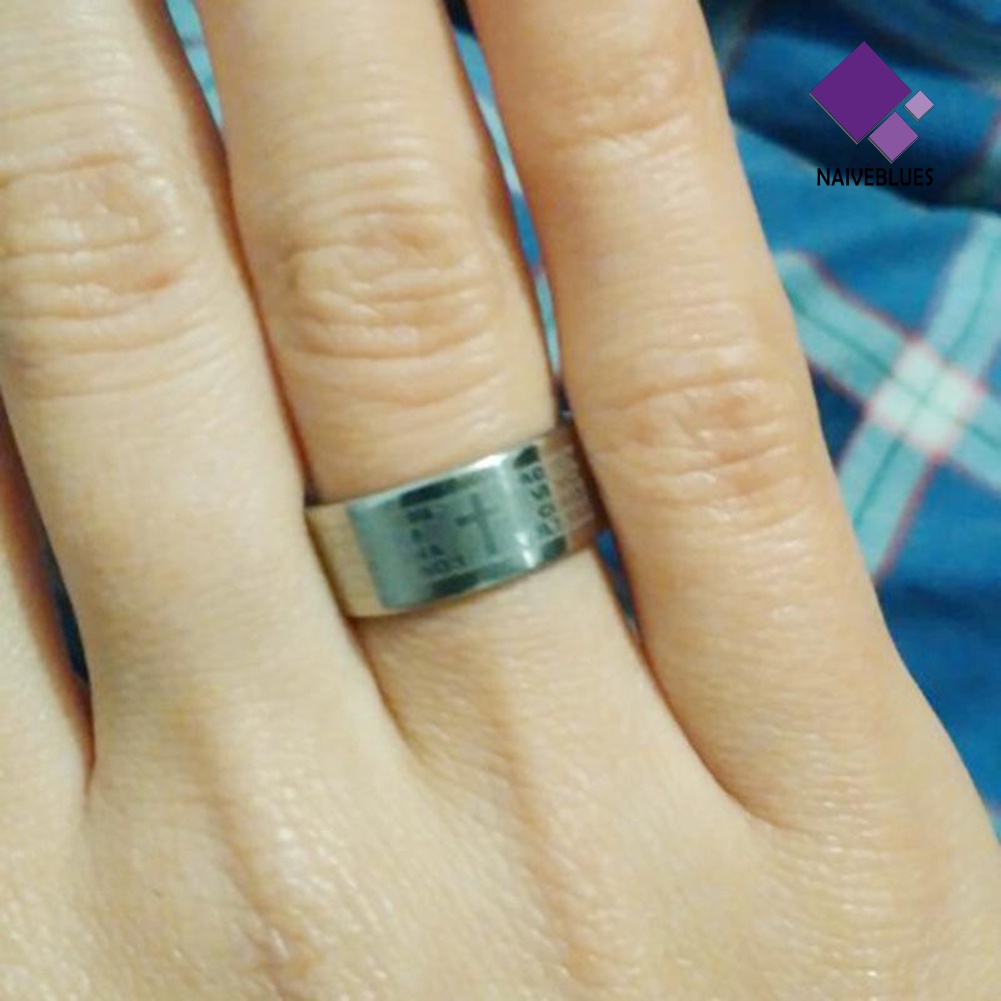 Naiveblue Cincin Titanium Steel Motif Salib Ayat Alkitab Untuk Pasangan / Pria / Wanita / Pesta