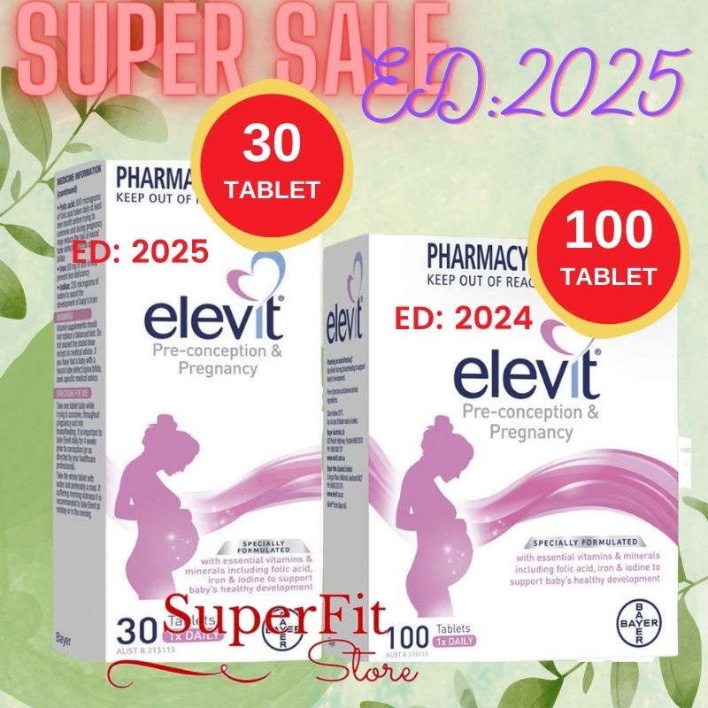 Jual Elevit Pregnancy Multivitamin 30 Tablet / 100 Tablet Shopee