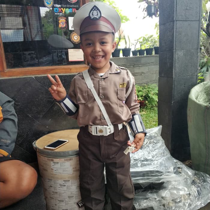 Baju polisi anak setelan komplit / seragam polisi anak