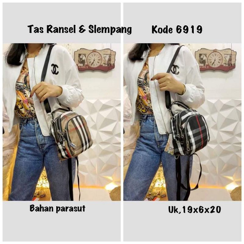 tas burbery burberry 2in1 multifungsi bisa ransel n selempang