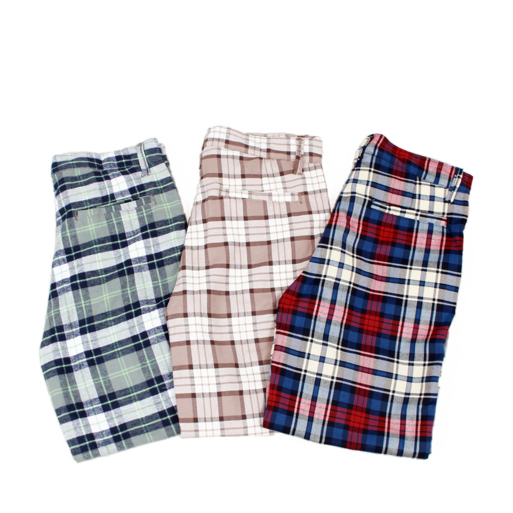  Celana  Tartan Pria  Celana  Pria  Casual Celana  Panjang 