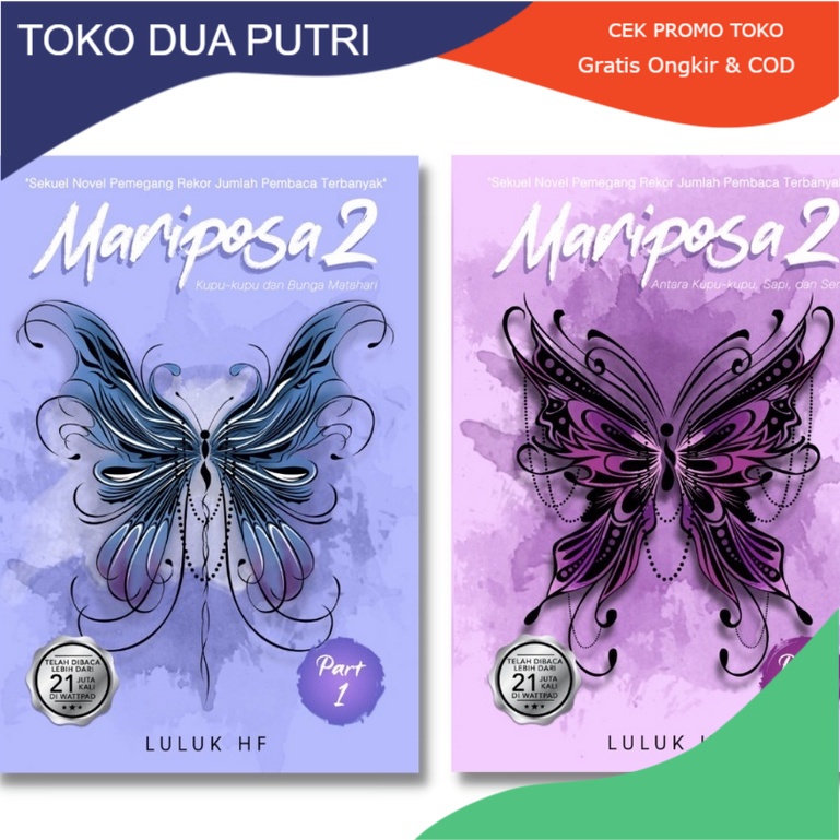 Jual Paket 2 Novel Mariposa 2 Part 1&2 by Luluk HF [CATALOG NOVEL