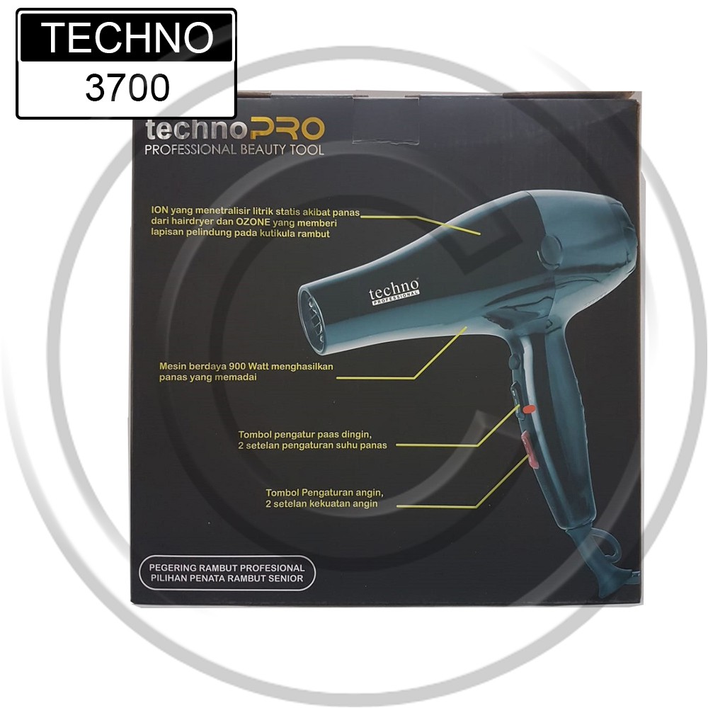 Hairdryer TECHNO 3700 - Pengering Rambut / Hair dryer / Premium / Berkualitas / Best Seller / Turbo