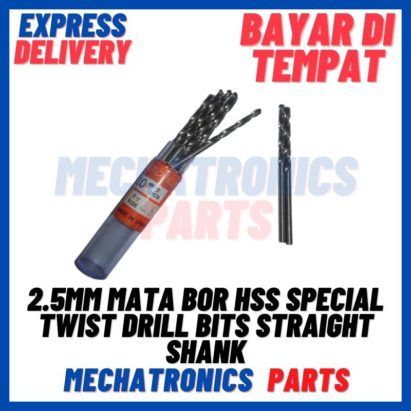 [PAS-9090] 2.5MM MATA BOR HSS SPECIAL TWIST DRILL BITS STRAIGHT SHANK