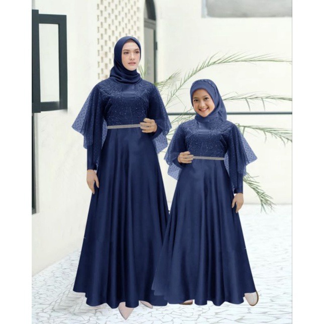 Gamis Terbaru Couple Kondangan Pasangan Ibu Dan Anak Maxi Couple Tiara Matt Moscrepe Good qualty premium