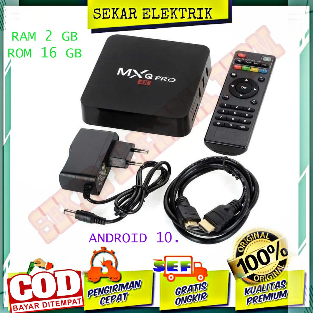 ANDROID TV BOX RAM 2GB MEMORY 16GB HDD 4K 1080P STB ANDROID BOX MX PRO 5G Android Terbaru