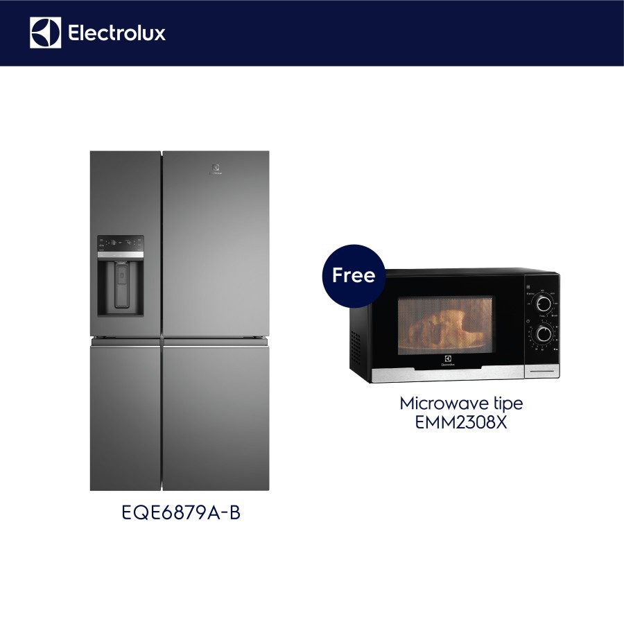 KULKAS SIDE BY SIDE ELECTROLUX EQE6879A-B TERBARU EQE 6879 AB Premium pengganti EHE 6879