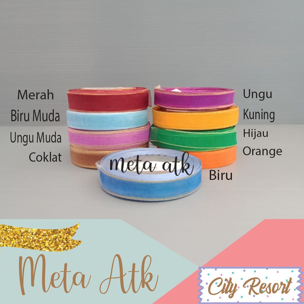 

Pita Organdi List Emas 1/2 inch (per ROL)