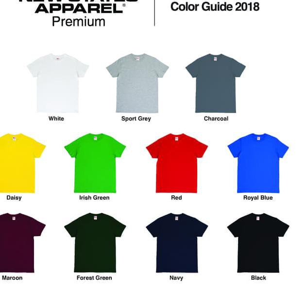 U Kaos Polos New States Apparel Premium Cotton 70 Color Size S Xl U Shopee Indonesia