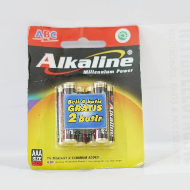 Baterai ABC alkaline AAA isi 6