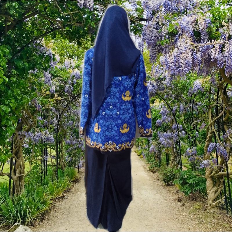 jilbab biru korpri termurah siffon double hiccon