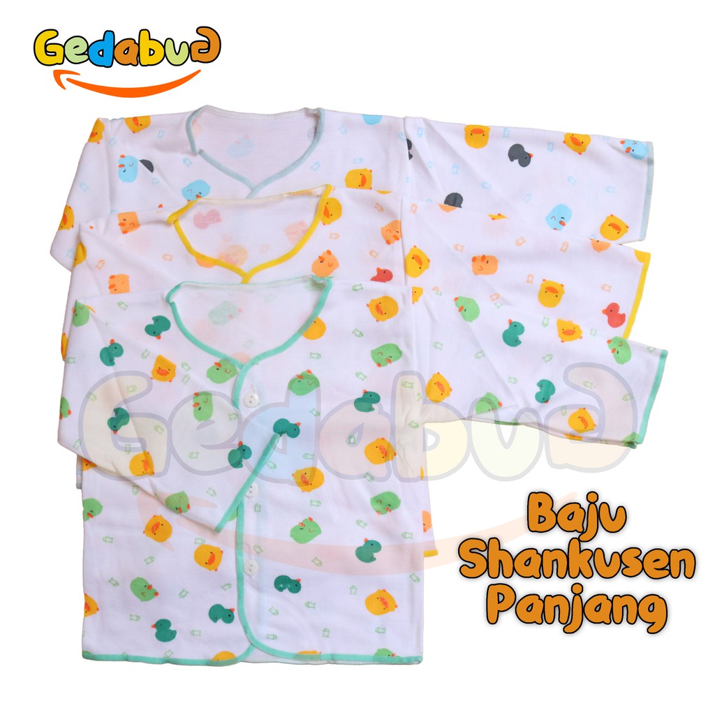 6pcs - Baju Shankusen Panjang | Baju New Born Bayi Motif Pino Piko