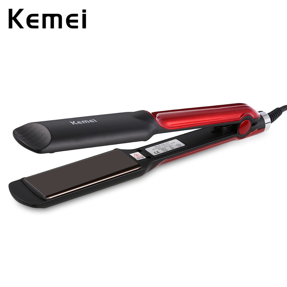 【COD+dalam stok+Pengiriman Cepat】Catokan KEMEI KM 531 Catok rambut Lurus temperatur suhu ionic Elektric Straightener Profesional Catok Penggunaan basah dan kering Red  PTC Heater /Aluminum / Ceramic Painting