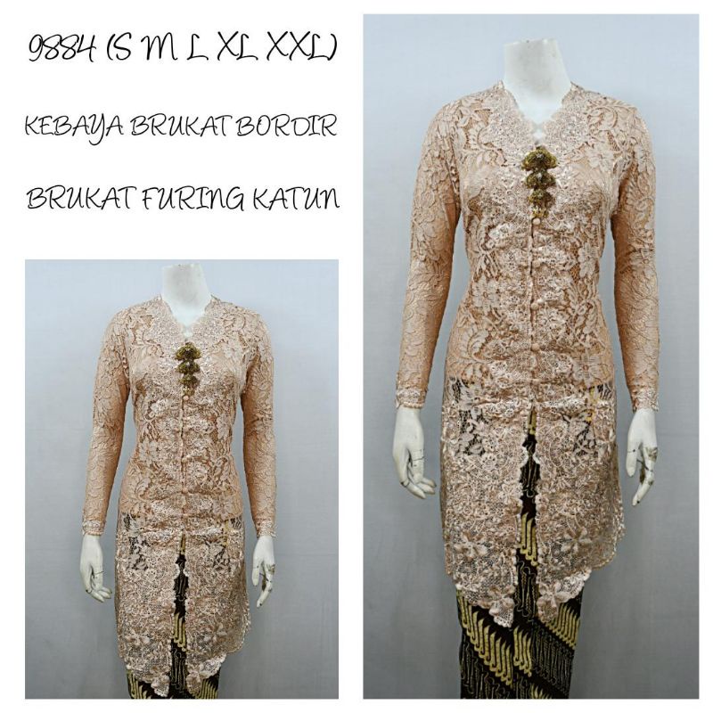TMR Indah KEBAYA BRUKAT BORDIR TUNIK ENCIM MODERN LENGAN PANJANG FURING KATUN KEBAYA WISUDA KEBAYA
