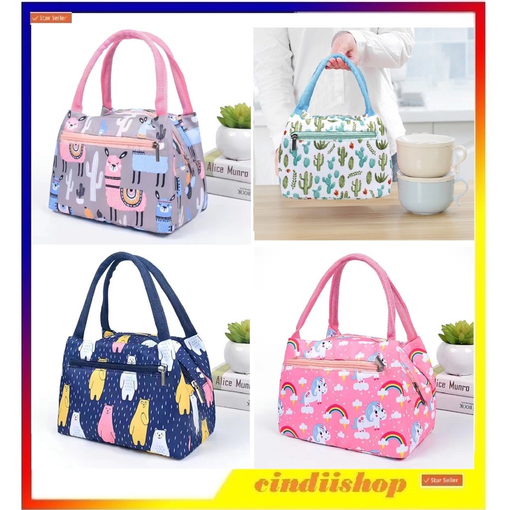 Tas Bekal Motif Cute Lunch Box Mom Kids Cooler bag Penghangat Makanan Botol Asi Coler Bag