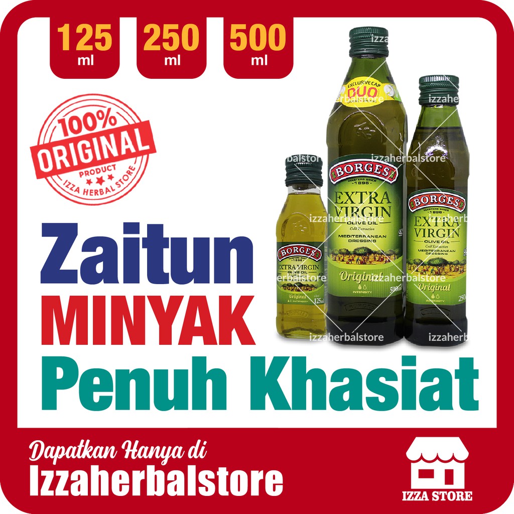 Minyak Zaitun BORGES Extra Virgin Olive Oil Halal 125 250 500 ml 1 Liter ORIGINAL BPOM