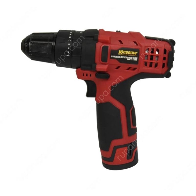 bor tanpa kabel KRISBOW cordless impact drill 10mm