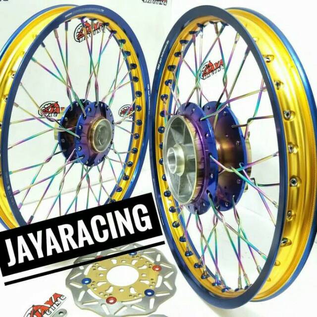 sepaket velg tdr ring 17 Tromol pelangi Jupiter mx satria Fu Sonic 150 Rx King Supra x 125 plus stel