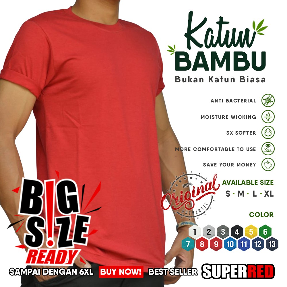 Kaos Polos Katun Bambu Tomato