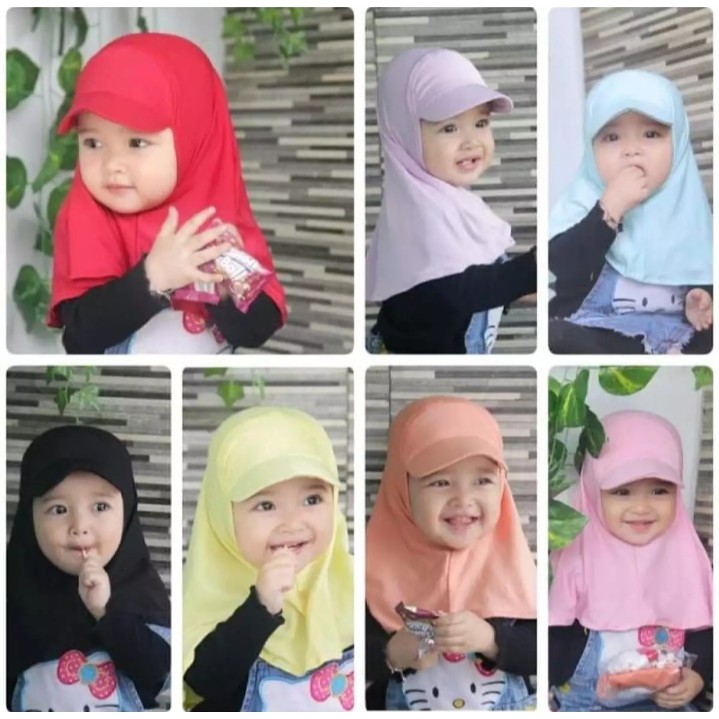 jilbab anak bayi perempuan instan lucu JILTOP allsize 0-2 tahun hijab anak bayi perempuan instan/ kerudung anak perempuan