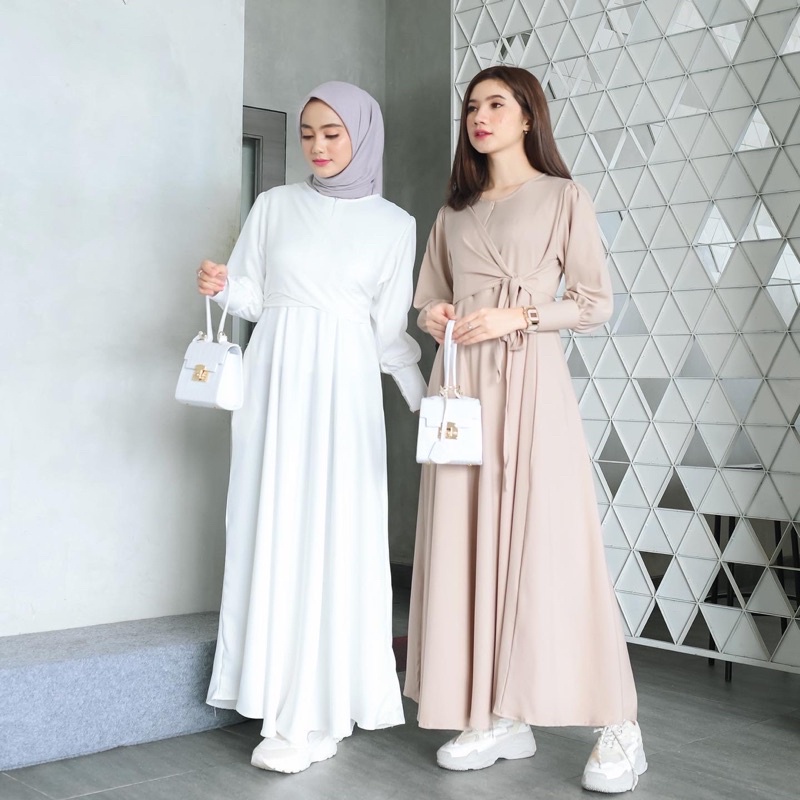 BAJU Drees GAMIS BRUKAT DEWASA TERBARU ABAYA MUSLIM SYAR'I MODERN LADY ZARA MAXI MODEL BALON - RAYA
