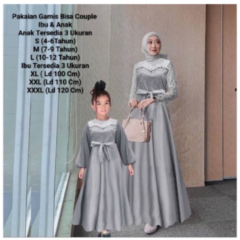 Gamis Terbaru Couple Kondangan Pasangan Ibu Dan Anak Maxi Couple Amberli  Matt Moscrepe Good qualty premium