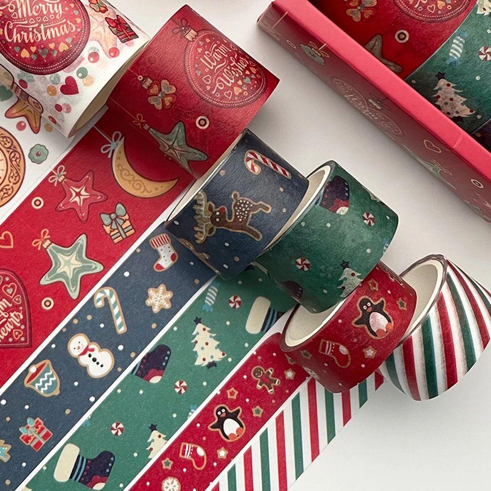 Lanfy Set Tape Natal Kreatif 6pcs/box DIY Scrapbooking Stiker Tape Stiker Buku Pegangan Dekorasi Tape Perekat