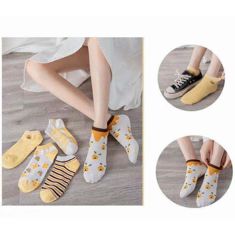 KAOS KAKI MOTIF LEBAH BEE