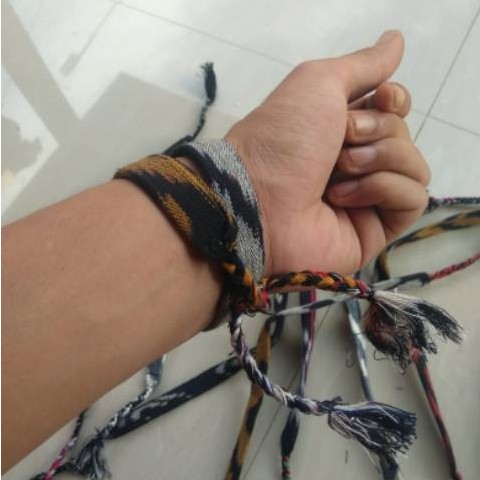 GELANG ETNIK TENUN 2 LILIT / Gelang Kain Motif Khas Pendaki Gunung