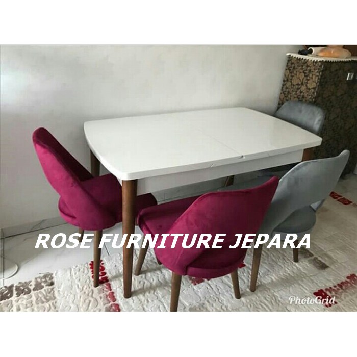 meja makan retro,kursi makan sofa, kursi makan minimalis mebel jepara