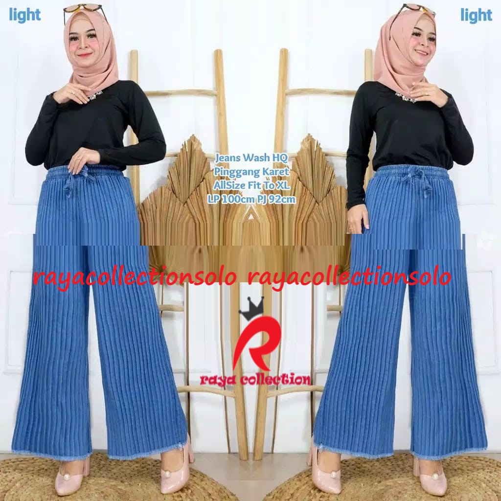 ALICIA KULOT PLISKET / PLISKET JEANS KULOT ORI RC