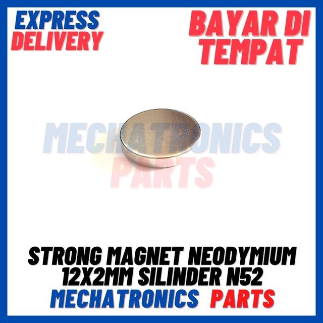 2PCS STRONG MAGNET NEODYMIUM 12x2mm SILINDER DIAMETER 12 TEBAL 2 mm N52