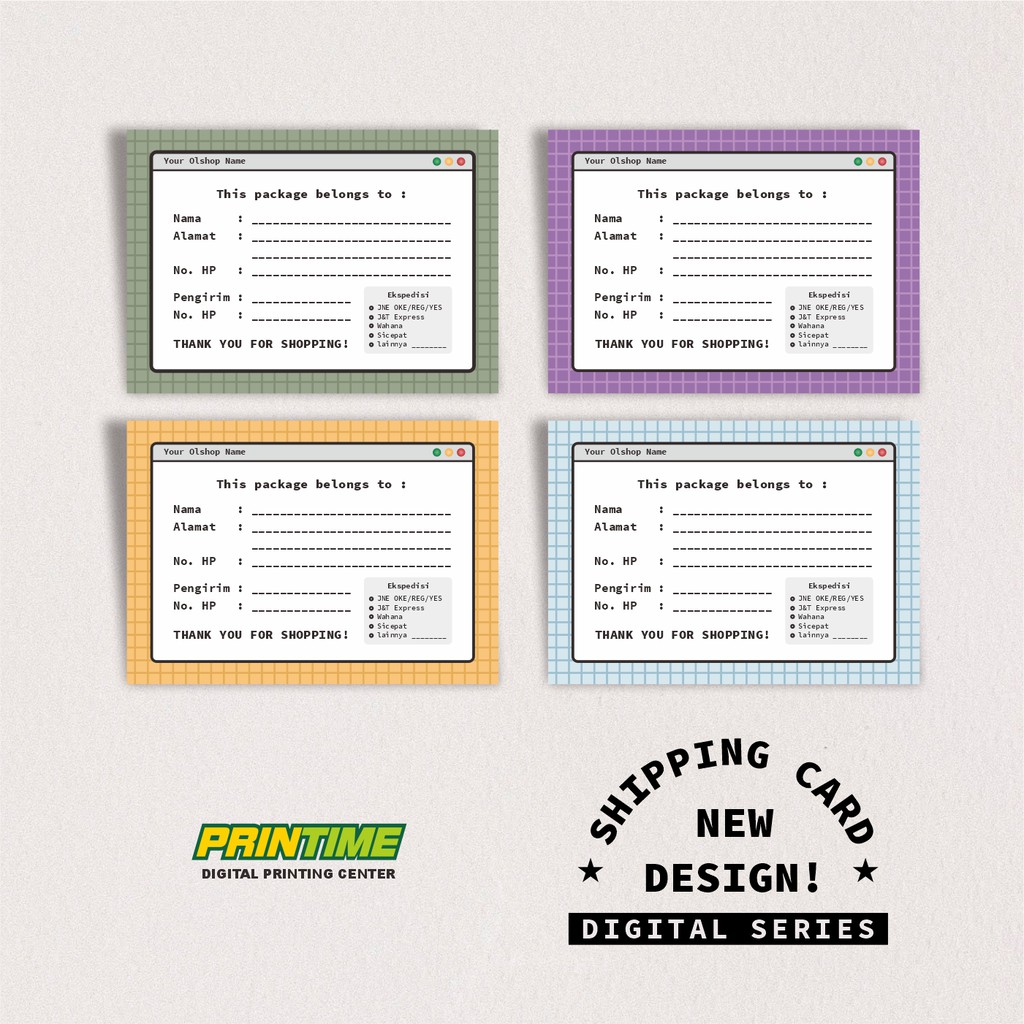 

Stiker Label Pengiriman Custom - SHIPPING CARD - DIGITAL DESIGN SERIES