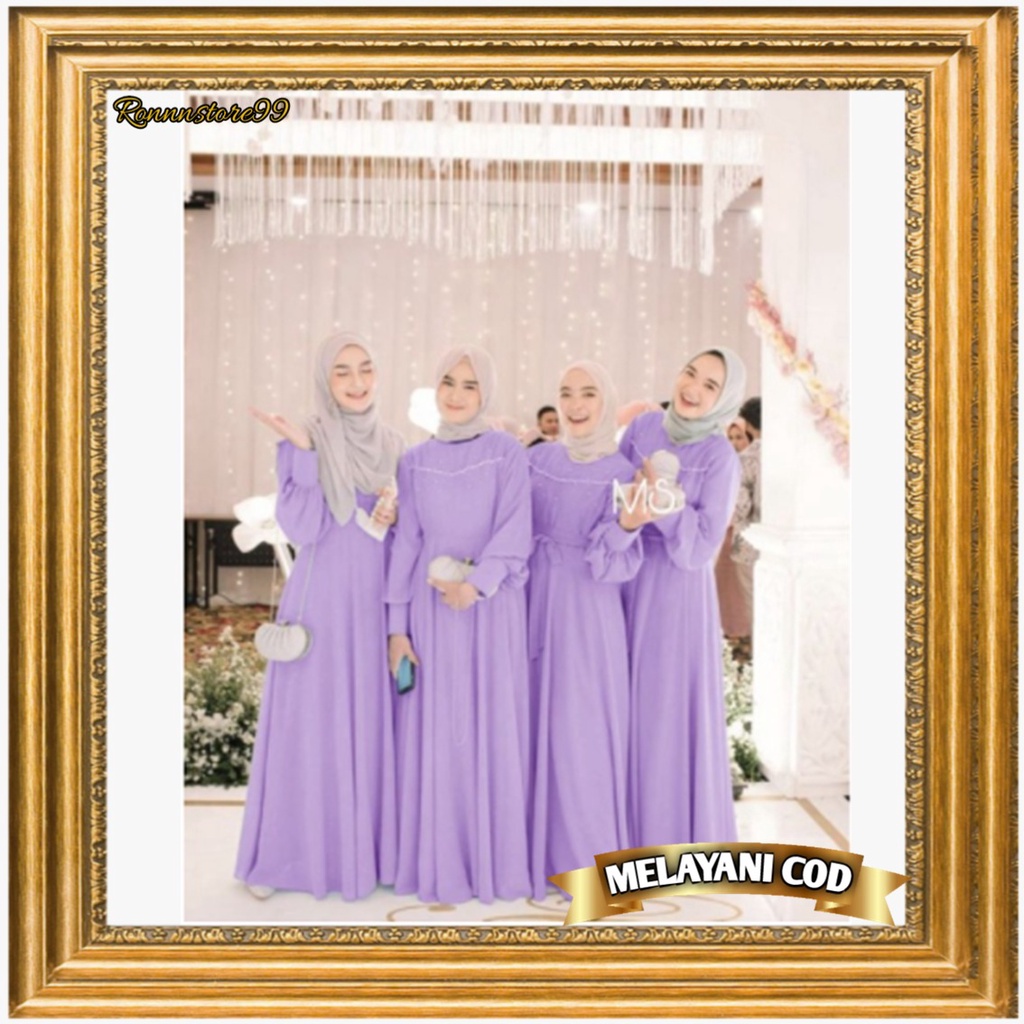 baju gamis wanita terbaru 2021 remaja kekinian maxy lunara bahan moscreap ukuran l