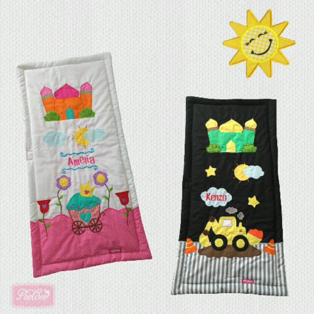 Sajadah Anak Karakter Bisa Bordir NAMA anak