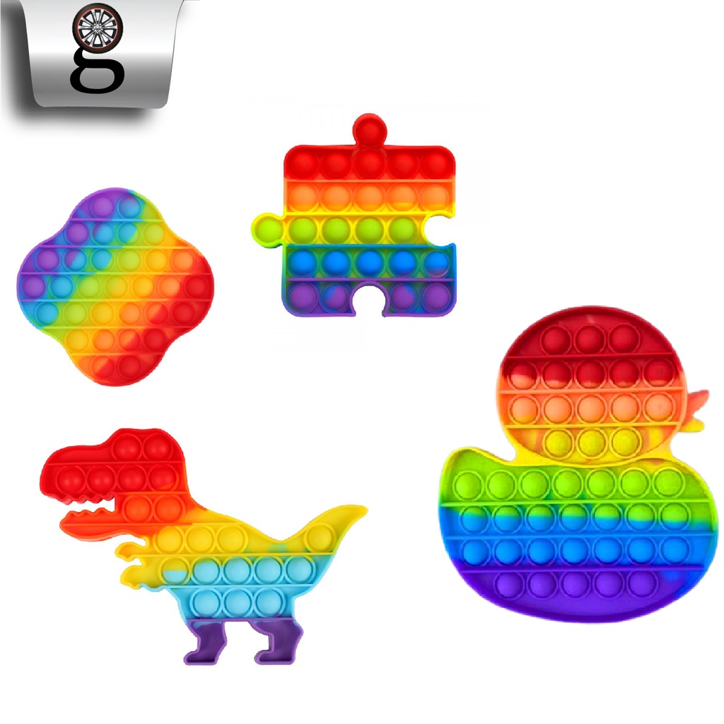 Mainan Buble Sensorik Push Pop It Fidget Toy Rainbow-1