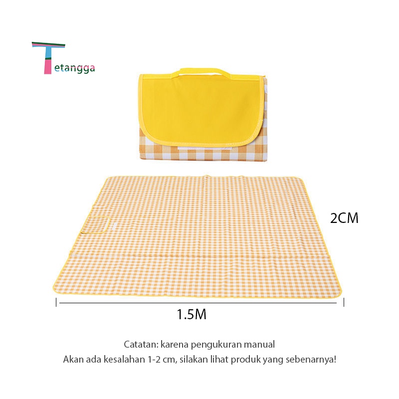 Tikar Piknik Tikar Tebal Waterproof Lipat Tahan Air Ukuran 1.5 x 2 m Outdoor Tikar Pantai Anti Air