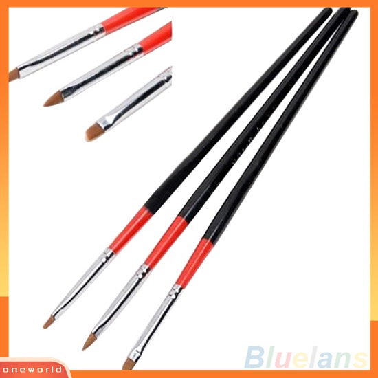 (ONWO) 3pcs / Set Brush Pen Untuk Menggambar / Melukis Kutek UV Gel Akrilik DIY