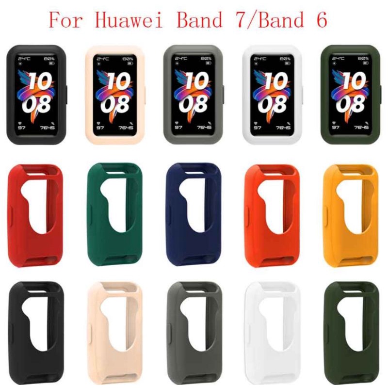 BUMPER SOFT TPU CASE HUAWEI HONOR BAND 6 7 CASING PROTECTOR SILICONE SILICON SILIKON  COVER BODY HUAWEI BAND 7 6 CASE TPU BUMPER ANTI GORES LAYAR HUAWEI HONOR BAND 7 6 PROTECTOR PROTECTIVE COVER CASING HUAWEI BAND 7