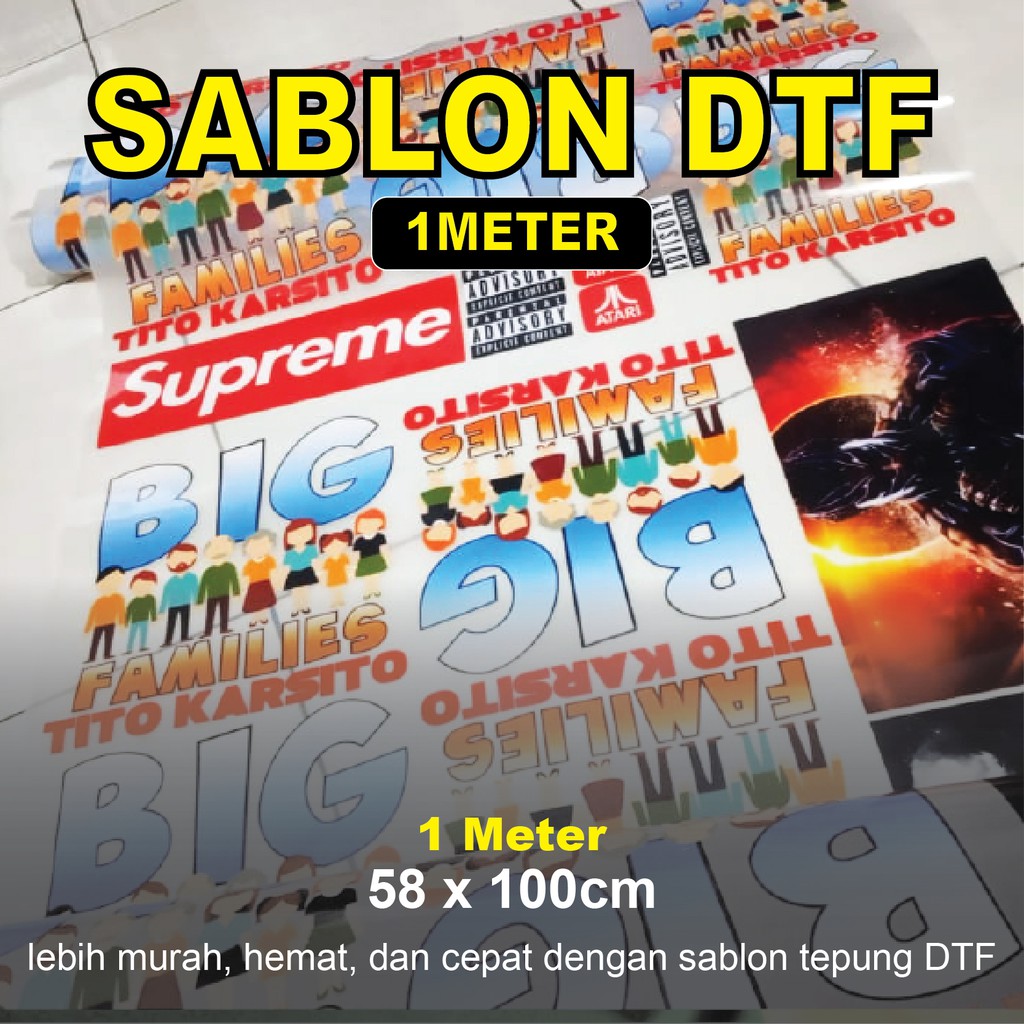 

DTF PRINT - 1 METER - AREA PRINT 58 X 100