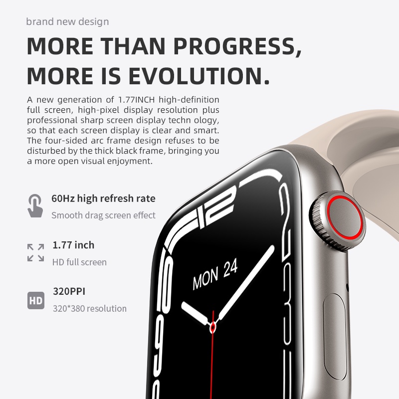 GARANSI✅HW37 IWO Watch Series 7 Android&amp;IOS Smart Watch/jam tangan pintar Bluetooth Call Wallpaper Custom 1.77inch HD Screen IP67 Waterproof Long Standby Watches Heart Rate Monitor Fitness Tracker